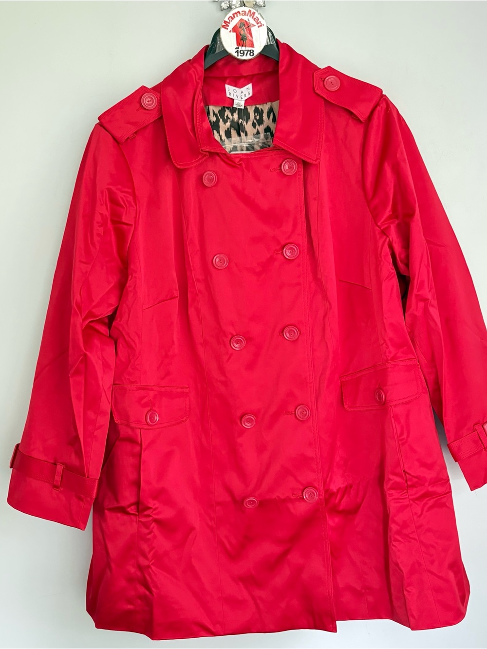Joan Rivers Red Trench Coat